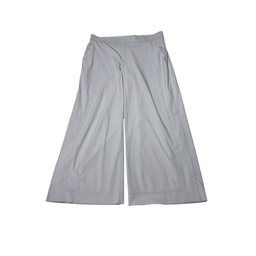 Athleta Tribeca Crop Pant Gray Wide Leg Polyester Pants Womens Size 10 W32 L25